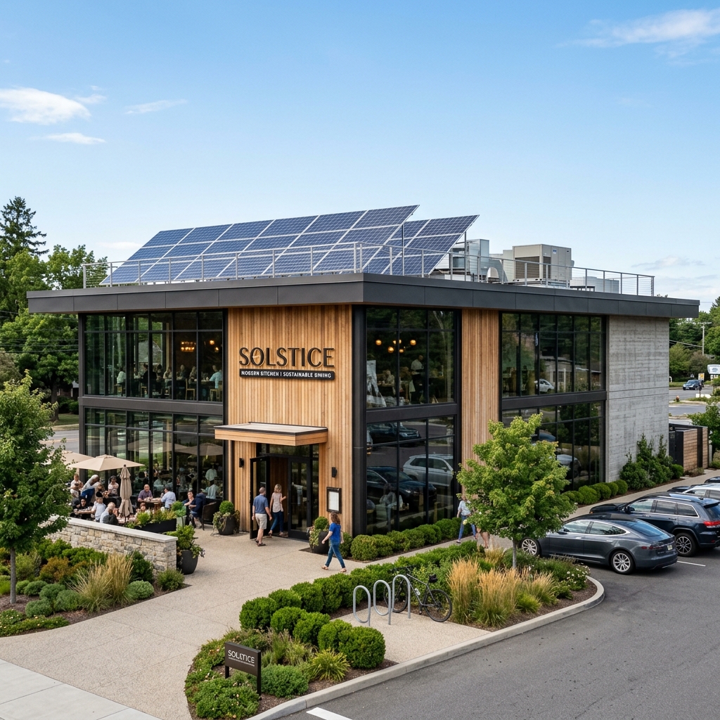 การติดตั้งโซล่าเซลล์ร้านอาหารและคาเฟ่ 15kWp